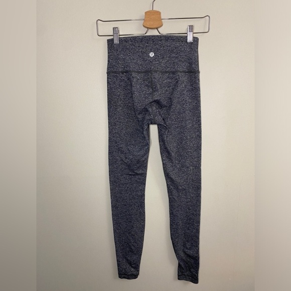 Lululemon Wunder Under High Rise Heathered Gray/Black Leggings - Picture 8 of 10